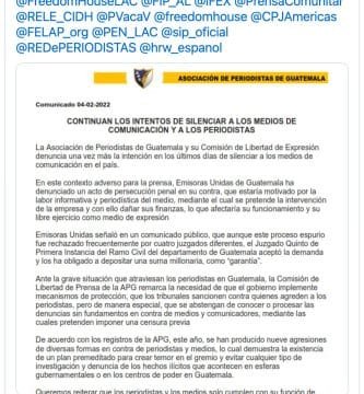Continúan intentos para silenciar a medios de comunicación y periodistas