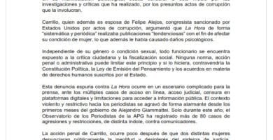 APG condena acoso judicial contra directivos de diario La Hora