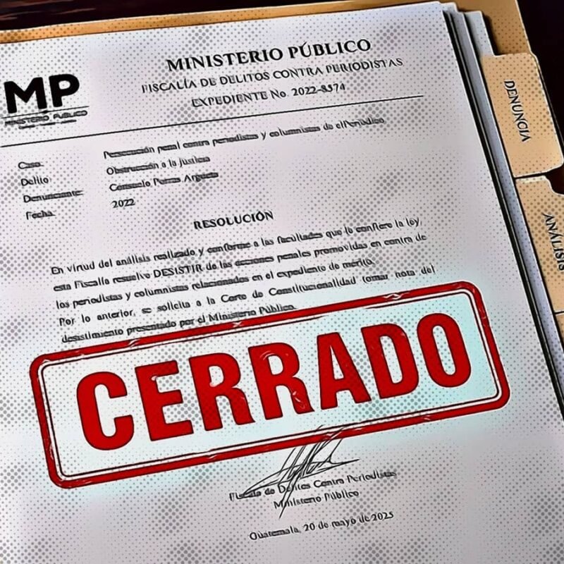 MP pone fin a proceso contra periodistas de elPeriódico